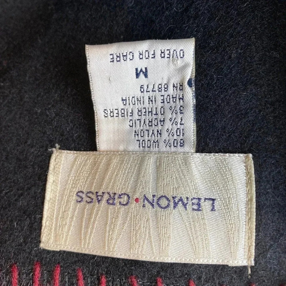 Vintage Lemon Grass Wool Nylon Blend Floral Embroidery Vest Women Size M - Picture 4 of 7